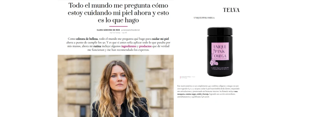 Unique Pink Collagen, destacado en TELVA como uno de los colágenos más recomendados del momento